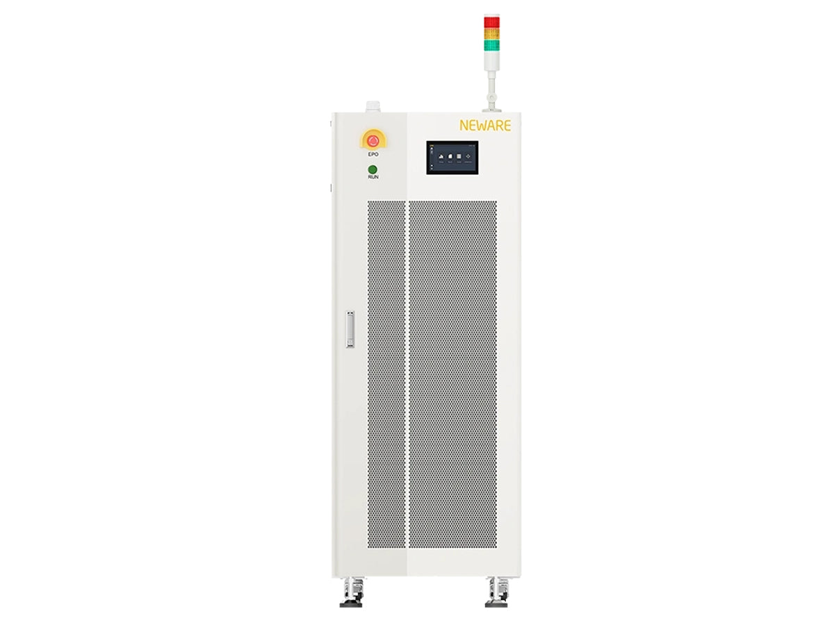 Neware CE-6000 battery testing system for cells, modules, packs, and ESS applications. Regenerative energy recovery, BMS testing, pulse analysis, and up to 3000V testing capability.