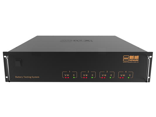 Neware CT-9004G-5V5A battery tester with 4 channels, 0.1μA–5A multi-range output, 1000Hz sampling, and ultra-high precision electrochemical testing.